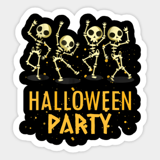 Halloween Party Let's Have Fun Dancing skeleton Sticker